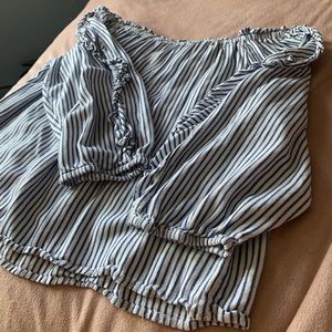Arizona Jean Co. Striped Off-The-Shoulder Blouse